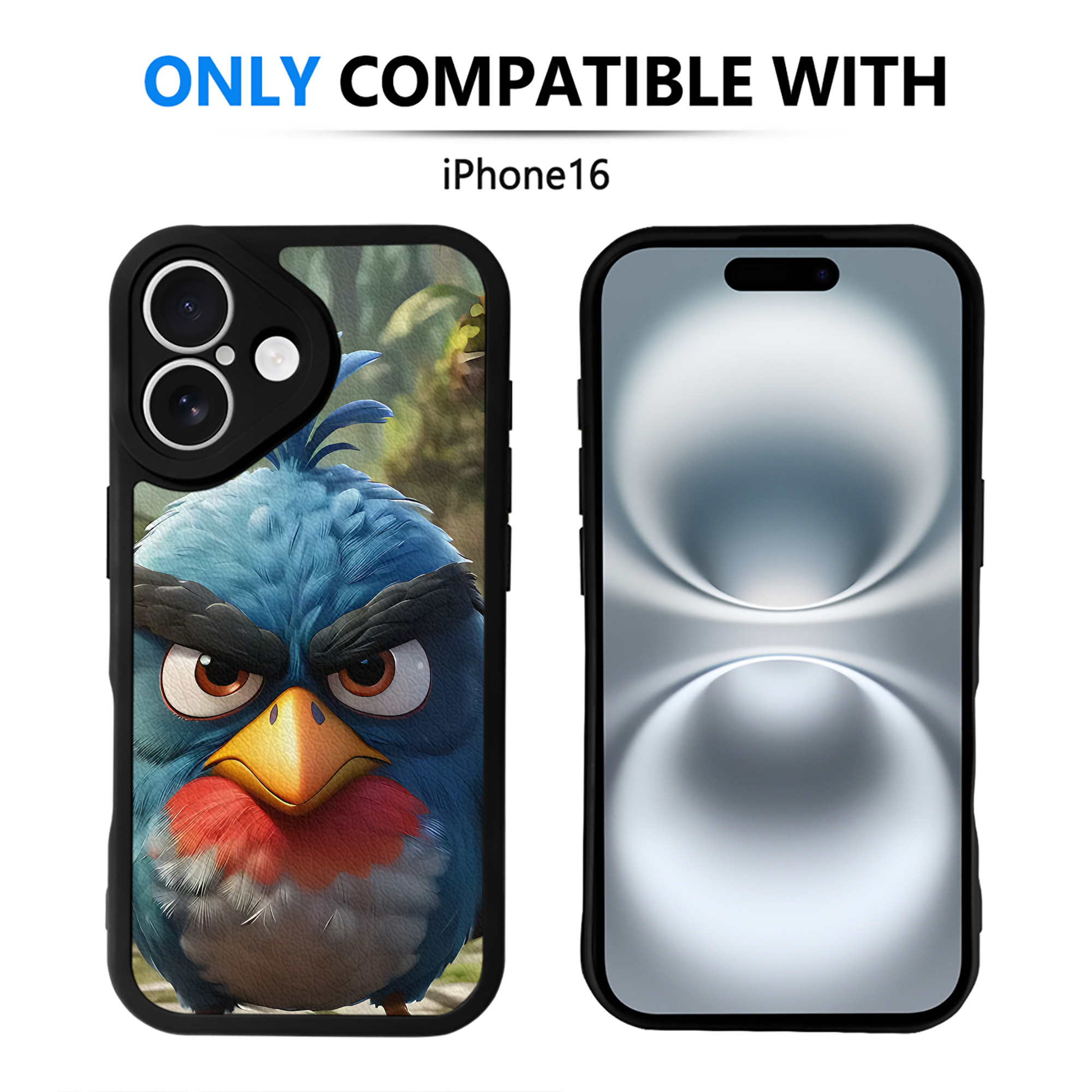 （画像用） Angry Birds アングリーバード 【iPhone 16シリーズ対応】シリコンスマホケース（レザー調） 材質：シリコン